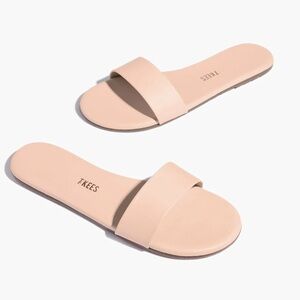 NEW Tkees Alex Rose Quartz slide leather size 6 nude color